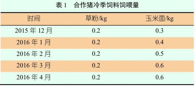 合作猪体重变化动态及冷季补饲效果研究